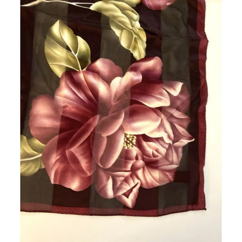 Anne Klein Vintage Silk Floral Scarf Square 20